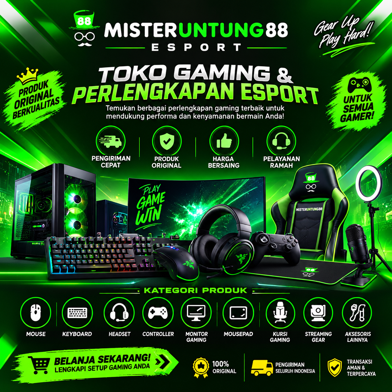 MISTERUNTUNG88 ESPORT – Toko Gaming & Perlengkapan Esport